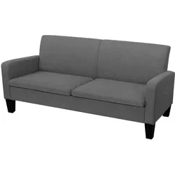 vidaXL 2-tlg. Sofagarnitur Stoff Dunkelgrau