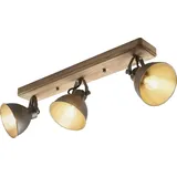 CASANOVA Retrofit Deckenlampe TIMBER 3 Spots - Schwarz - 3-flammig - B 46 cm