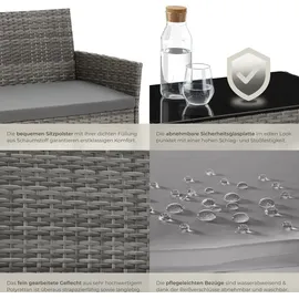 Tectake tectake® Rattan Gartenset Palese für 4 Personen