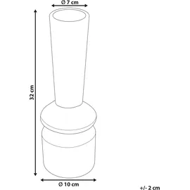 Beliani Blumenvase PEANIA Keramik 30 cm Schwarz