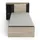 Demeyere Lit 90x190/200 Avec Rangement 1 Porte 3 Niches 1 tiroir – Noir Mat und Chêne Clair -124,5 x 226,9 x 90,5 cm, Eichenbürste/Mattschwarz, Eichenbürste/Mattschwarz