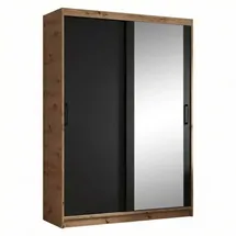 beautysofa Schwebetürenschrank HELA 120 x 205 x 60 cm Schwarz