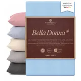 Formesse – Bella Donna Jersey Kissenbezug. Edler Jersey-Kissenbezug 80x80 cm. 97% Baumwollzwirn, 3% Elastan, Aloe Vera & Arganöl, Marken-Reißverschluss. Kissenbezug aus Deutschland. Farbe Hellblau