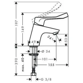 Hansgrohe Focus Care 70 Einhandmischer chrom 31914000