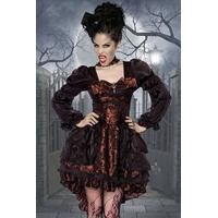Vampir-Kostüm 4-tlg. Premium Gothic Vampir-Kostüm im Barockstil braun|schwarz S