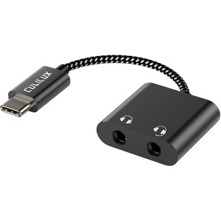 USB C Audio Splitter für 2 Kopfhörer mit 96 kHz/24 Bit DAC, Typ C auf Dual Ohrhörer Aux Splitter für Samsung S25/S24/S23/S22/S21/S20 Ultra, Tab S10/S9/S8/S7/S6, Z Fold 6/5/4/3/2, Z Flip 6/5/4/3/2