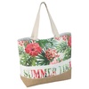 31018 - Strandtasche aus Canvas, Summer Time mit floralem Muster, ca. 52 x 38 x 13 cm, ideal als Shopper, Schultertasche, für Urlaub, Strand und Picknick