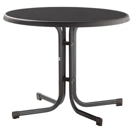 Sieger Boulevard-Klapptisch mit mecalit-Pro-Platte Ø 86 x 72 cm eisengrau/schieferdekor anthrazit
