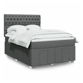 vidaXL Boxspringbett 140 x 200 cm Dunkelgrau