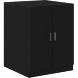 vidaXL Waschmaschinen-Schrank mit Speicher Schwarz Eichen-Optik, Wohnzimmer, Rechteckiger Schrank, Moderner Stil, Robuste Wäscheaufbewahrung, Platzsparendes Holzgerät