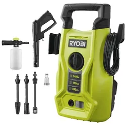 RYOBI Elektro-Hochdruckreiniger RY110PWA, 110 bar Druck, 1400W, Oberflächenreiniger mit Zubehör