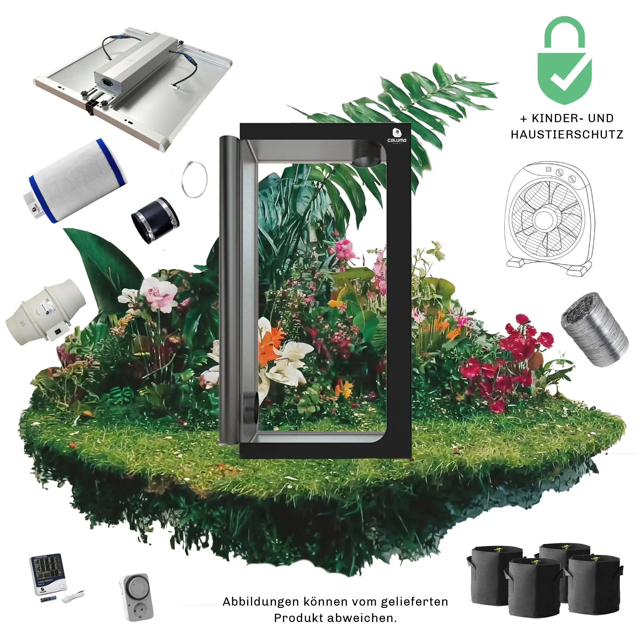 Caluma Growset XL (120 x 120, 320 W Premium-Lüftungsset)