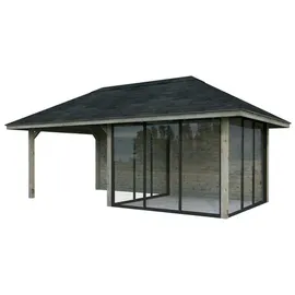 Palmako Pavillon Bianca 16,6 m2 Set 206 Slide - 28 mm grau tauchgrundiert