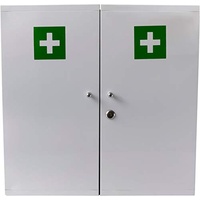 Medizinschrank aus Metall mit 2 Türen in Weiß zur Wandmontage