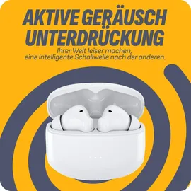 cazy vashoy Bluetooth In-Ear-Kopfhörer, kabellose Bluetooth 5.4, Noise-Cancelling, IPX5-wasserdicht Weiß