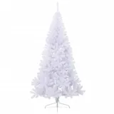 vidaXL Künstlicher Halber Weihnachtsbaum mit Ständer Weiß 210 cm PVC