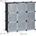 Relaxdays Regalsystem 95 x 95 x 32 cm Schwarz