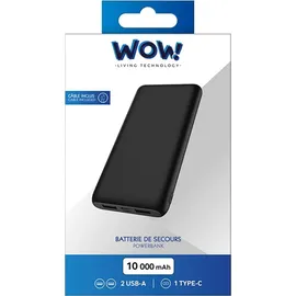 Generique WOW Technology WOWPB100002A1CB 10000 mAh, Schwarz