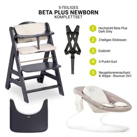 hauck Beta Plus Dark Grey 5-tlg. Newborn Set - Beige