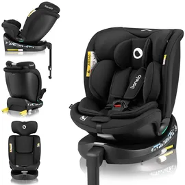 lionelo Navy i-Size 360 Kindersitz, 40-150 cm, Gruppe 0+1 2 3, vorwärts- und rückwärtsgerichtete Montage, ISOFIX und Stützfuß, Verstellbare Kopfstütze und Rückenlehne, Dri-Seat Einsatz