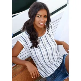 Beachtime Kurzarmshirt Damen blau-gestreift Gr.32/34