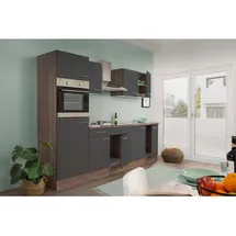 Respekta Küchenzeile Economy Eiche York Nachbildung 270 cm grau