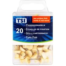 TSI Pinnwandnadeln Standard aus Holz, 20er Packung, Art.Nr. 48360