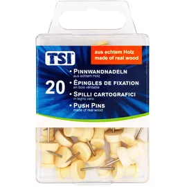TSI Pinnwandnadeln Standard aus Holz, 20er Packung, Art.Nr. 48360