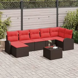 vidaXL Gartenlounge-Set 8-tlg. braun