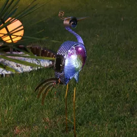 MARELIDA LED Solar Gartenfigur Paradiesvogel - 10 kaltweiße LED - H: 57cm - Dämmerungssensor - bunt