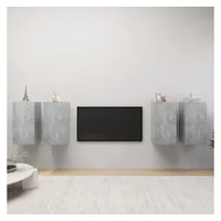 VidaXL TV-Schränke 4 Stk. Betongrau 30,5x30x60 cm Holzwerkstoff