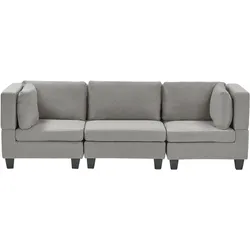 3-Sitzer Sofa Leinenoptik hellgrau UNSTAD