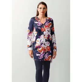 ALBA MODA Langarmbluse mit floralem Print Blau 36