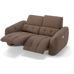 Stoff Couch 2-Sitzer CEPRANO Relax Sofa - Braun