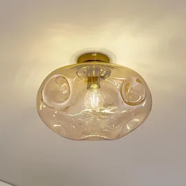 LINDBY Lelia 1 E27 amber Glas Ø 35 cm