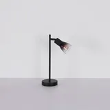 GLOBO Tischlampe Schreibtischlampe Wohnzimmerlampe schwarz Rauchglas Leselampe H 35 cm