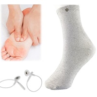 Zyxdk 1 Paar Fußmassagegerät - Leitfähige Socken, Elektroden-Physiotherapie Mikrostrom Socken zum Durchblutung Verbessern, Schmerzen Lindern (Color : Grey)
