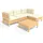 vidaXL Garten-Lounge-Set 5-tlg. creme Kiefernholz
