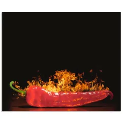 Küchenrückwand ARTLAND "Roter scharfer Chilipfeffer", rot, B:60cm H:50cm, Aluminium, Spritzschutzwände, Alu Spritzschutz mit Klebeband, einfache Montage
