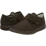 Bequemschuh Uni Fischer Gesundheitsschuh Hausschuhe Klettverschluss Extraweit, Farbe:Dunkelbraun, Größe:EUR 47 - Dunkelbraun - 47