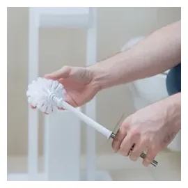 Relaxdays WC Bürstenkopf im 5er Set, lose Toilettenbürsten Gewinde 9,5 mm, Ersatzbürstenkopf Durchmesser 8 cm, weiß,