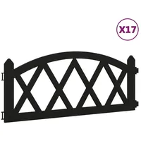 vidaXL Rasenkanten 17 Stk. Schwarz 10 m PP