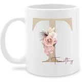 Tasse Tassen 325ml - Geschenk personalisiert mit Namen I Geschenkideen Anfangsbuchstabe Name - 325 ml - Weiß - buchstabentasse buchstaben buchstabe kaffebecher personalized coffee mug initialen