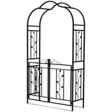 TPFGarden Rosenbogen, Schwarz, Metall, 120x220x40 cm, Gartenzubehör, Gartendeko