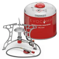 Evocamp Mini-Gaskocher 3.2 kW mit Piezo-Zünder + 1 Gaskartusche