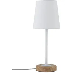 Neordic Stellan Tischleuchte max.1x20W E27 Weiß/Holz 230V Stoff/Metall/Holz Tischleuchte