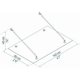 CANOPIA Vordach Taurus 140 x 91 x 38 cm silber