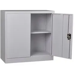 Aktenschrank aus Stahl verschließbar Divit Metallschrank Büroschrank 90x40x90 cm PL11 grau DPLI1