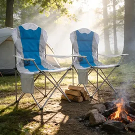 Mondeer Campingstuhl 2er Set Blau