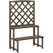vidaXL Blumentreppe mit Rankgitter 70 x 42 x 115 cm Grau